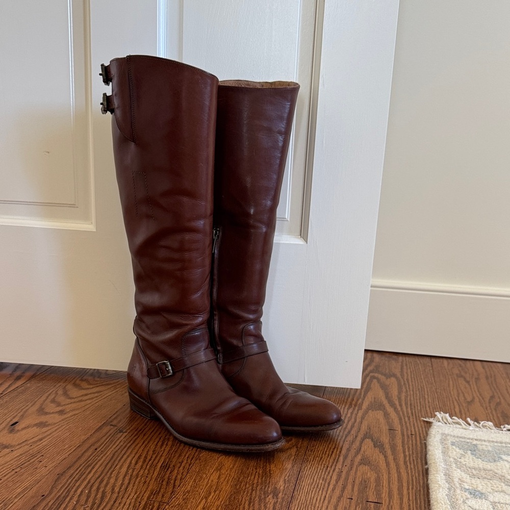 Frye Tall Leather Riding Boots - Brown